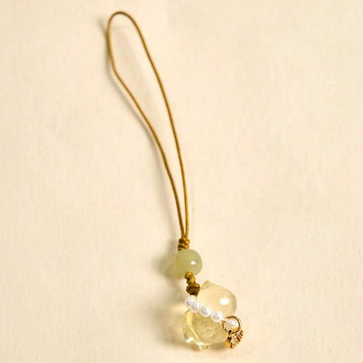 Buddha Stones en cristal rose, améthyste, citrine, perle, personnage Fu, chaton porte-bonheur, décoration à suspendre pour téléphone