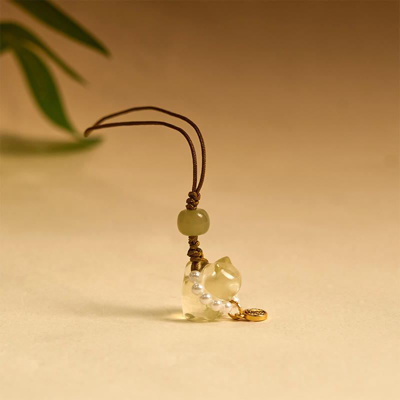 Buddha Stones en cristal rose, améthyste, citrine, perle, personnage Fu, chaton porte-bonheur, décoration à suspendre pour téléphone