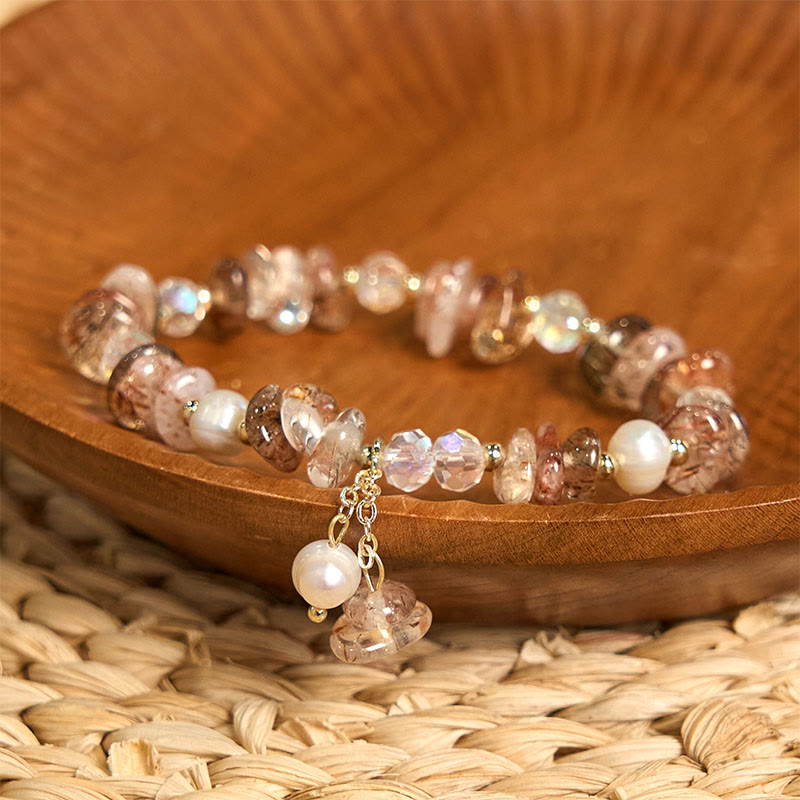 Bracelet positif en petites pièces irrégulières en cristal naturel Super Seven de Buddha Stones