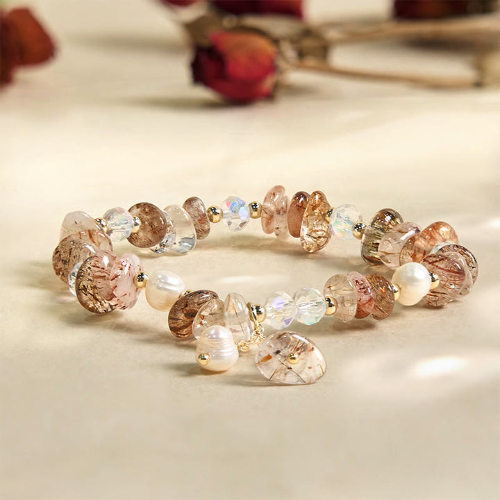 Bracelet positif en petites pièces irrégulières en cristal naturel Super Seven de Buddha Stones