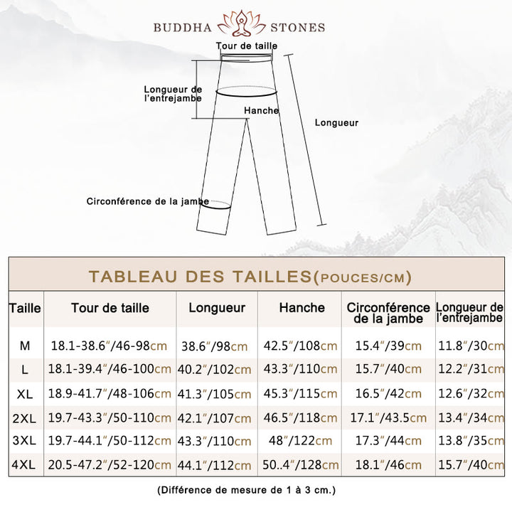 Ensemble Tang traditionnel en coton et lin avec haut à manches courtes et pantalon pour homme, couleur unie, avec boutons en forme de Buddha Stones - image 4