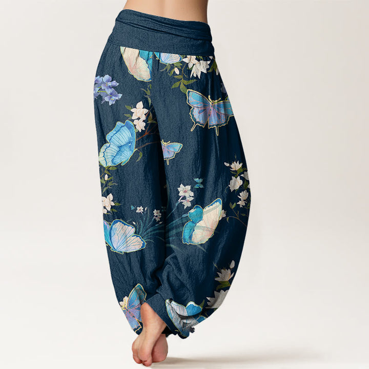 Pantalon sarouel décontracté à taille élastique pour femme avec motif papillon et fleur Buddha Stones - image 10
