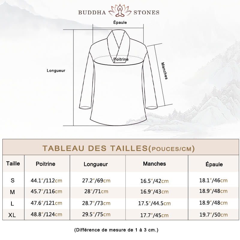 Ensemble 2 pièces en coton et lin pour femme, Buddha Stones en V, manches trois-quarts, pantalon, méditation, zen, tai-chi - image 3