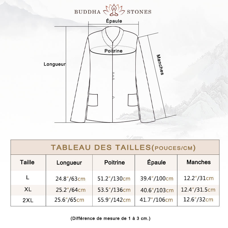 Chemise décontractée à manches longues et col en V avec Buddha Stones , grande taille, couleur unie, en coton et lin, pour femmes - image 3