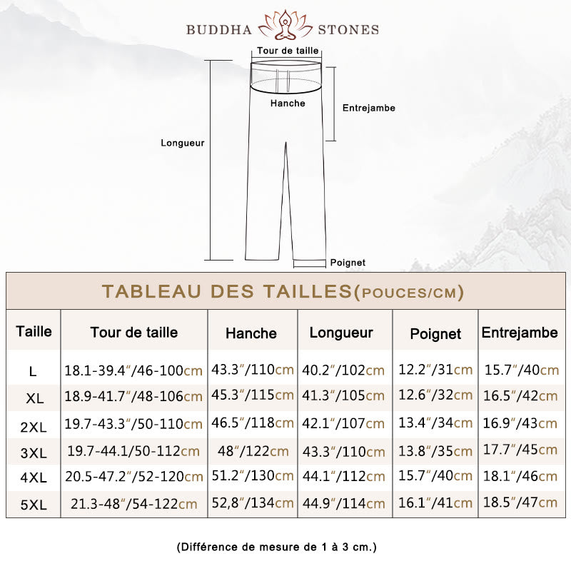 Ensemble 2 pièces pour homme avec chemise à manches longues et pantalon en coton à boutons de Buddha Stones - image 4