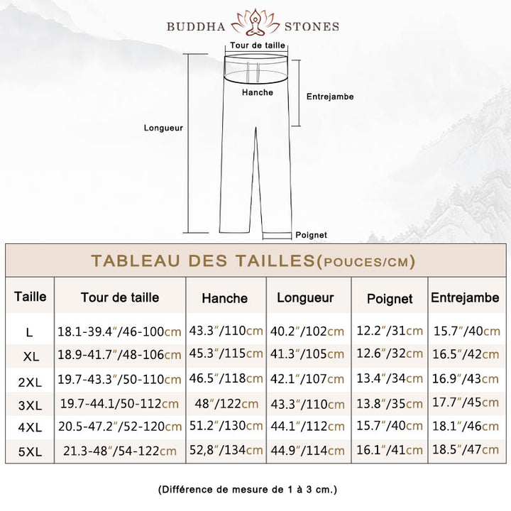 Ensemble 2 pièces pour homme avec chemise à manches longues et pantalon en coton à boutons de Buddha Stones - image 4