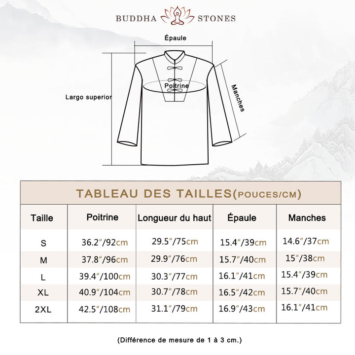 Ensemble 2 Buddha Stones chemise à manches courtes et pantalon pour femme, méditation, zen, tai-chi, coton et lin - image 3