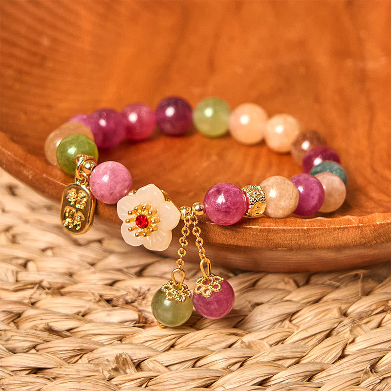 Bracelet porte-bonheur en tourmaline naturelle et Buddha Stones