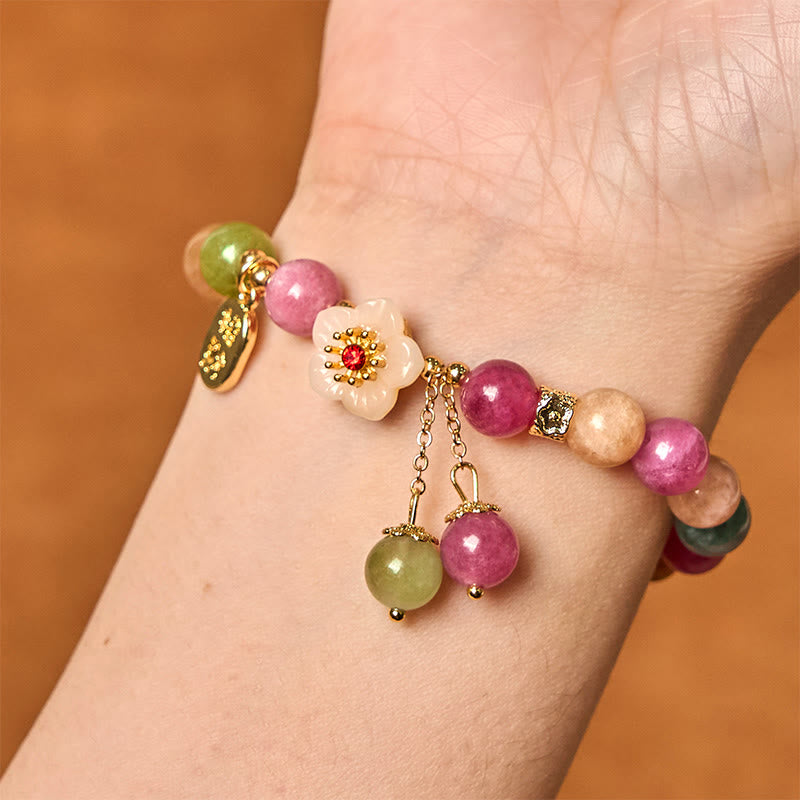 Bracelet porte-bonheur en tourmaline naturelle et Buddha Stones
