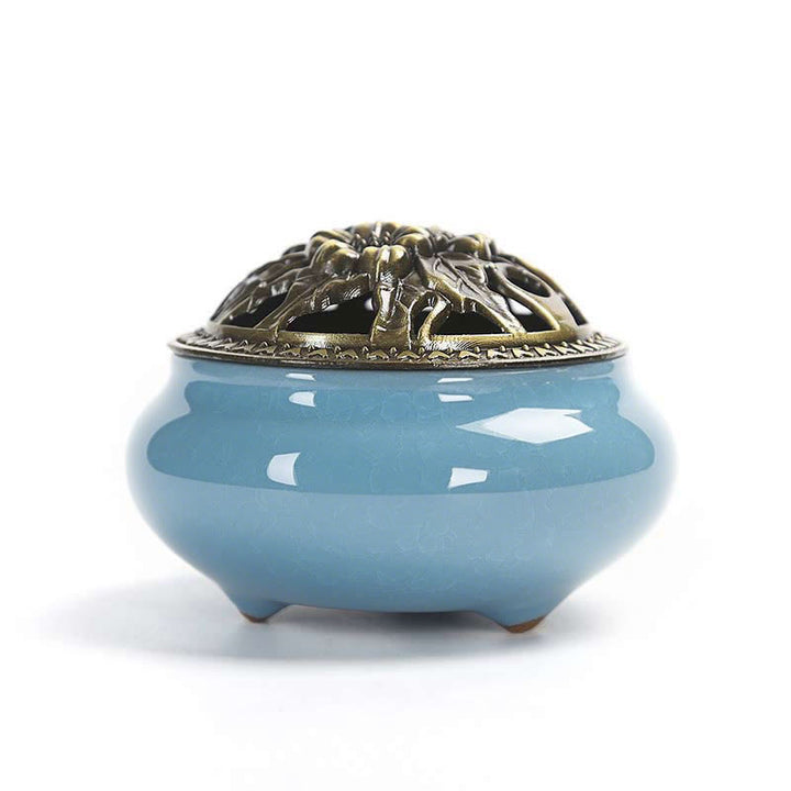Brûleur d'encens en céramique coloré Buddha Stones