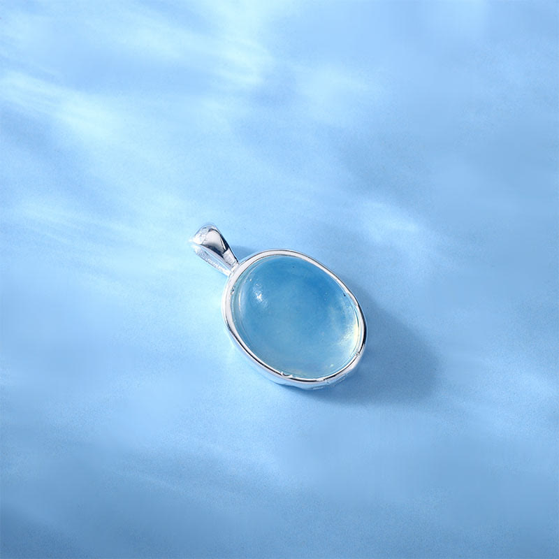 Collier avec pendentif en argent sterling 925 et aigue-marine de guérison, Buddha Stones - image 11