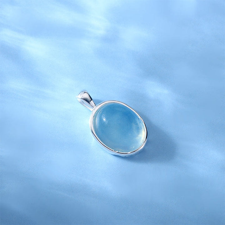 Collier avec pendentif en argent sterling 925 et aigue-marine de guérison, Buddha Stones - image 11