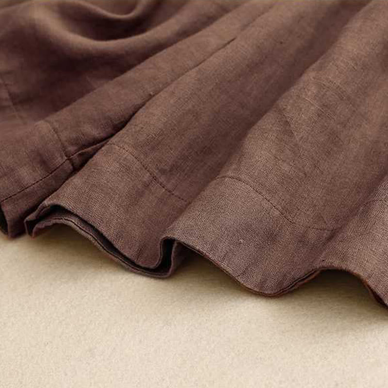 Short d'été décontracté en fibre acrylique avec fermeture éclair et boutons grenouille pour femme, couleur Buddha Stones , avec poches