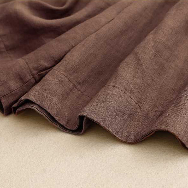 Short d'été décontracté en fibre acrylique avec fermeture éclair et boutons grenouille pour femme, couleur Buddha Stones , avec poches