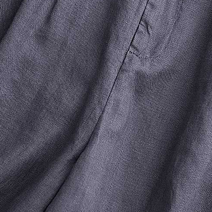 Short d'été décontracté en fibre acrylique avec fermeture éclair et boutons grenouille pour femme, couleur Buddha Stones , avec poches - image 10