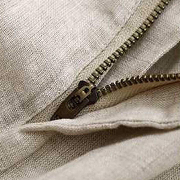 Short d'été décontracté en fibre acrylique avec fermeture éclair et boutons grenouille pour femme, couleur Buddha Stones , avec poches - image 17