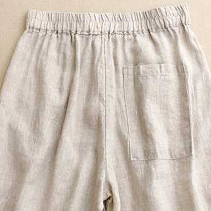 Short d'été décontracté en fibre acrylique avec fermeture éclair et boutons grenouille pour femme, couleur Buddha Stones , avec poches
