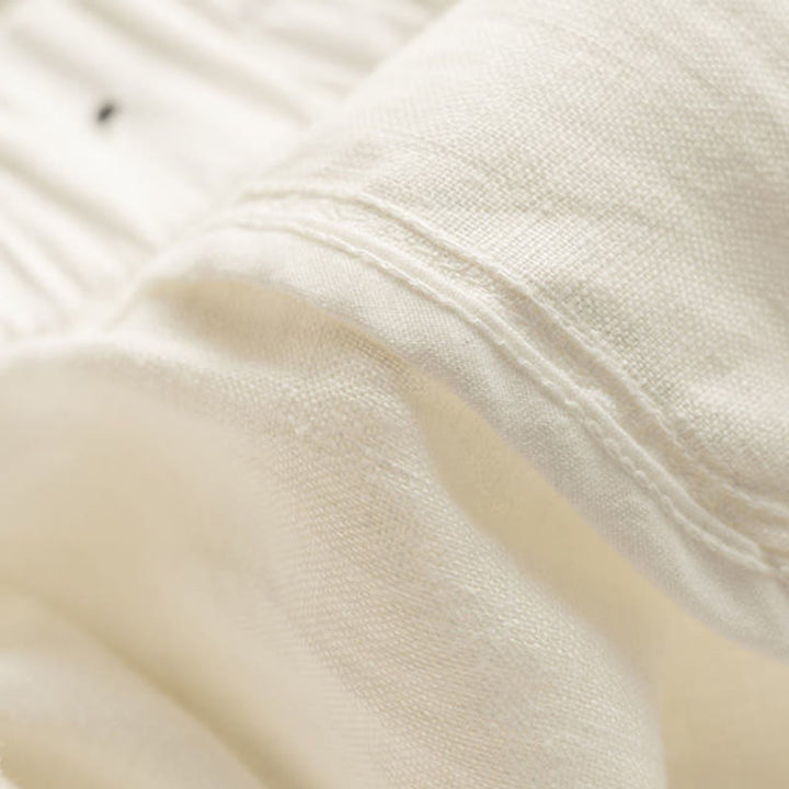 Short d'été décontracté en coton et lin avec poches pour femme, style Buddha Stones, uni, avec fermeture éclair et boutons - image 10