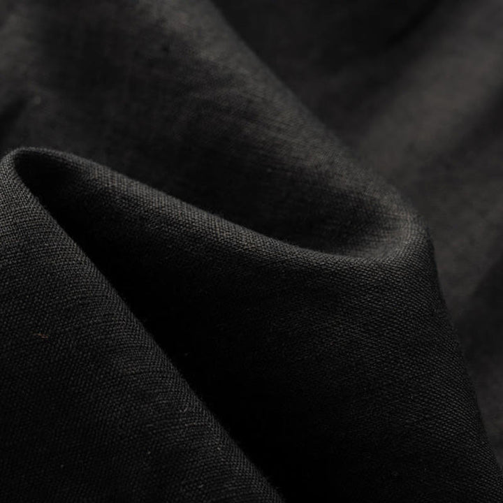 Short d'été décontracté en coton et lin avec poches pour femme, style Buddha Stones, uni, avec fermeture éclair et boutons - image 14