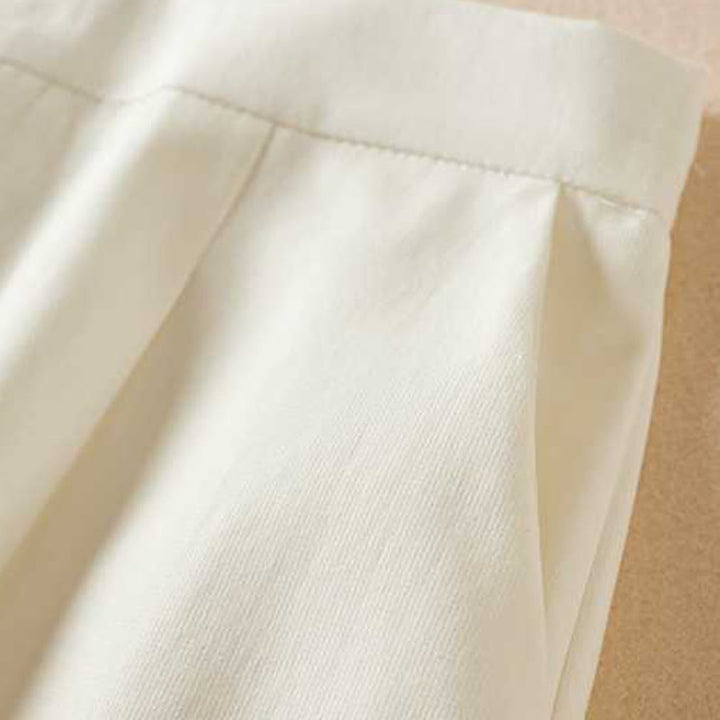 Short d'été Buddha Stones en coton et lin uni avec fermeture éclair et poches pour femme - image 18