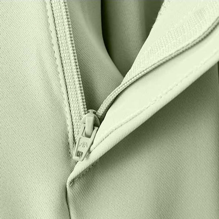 Short d'été décontracté en coton et lin avec poches pour femme, style Buddha Stones, avec fermeture éclair et boutons - image 9