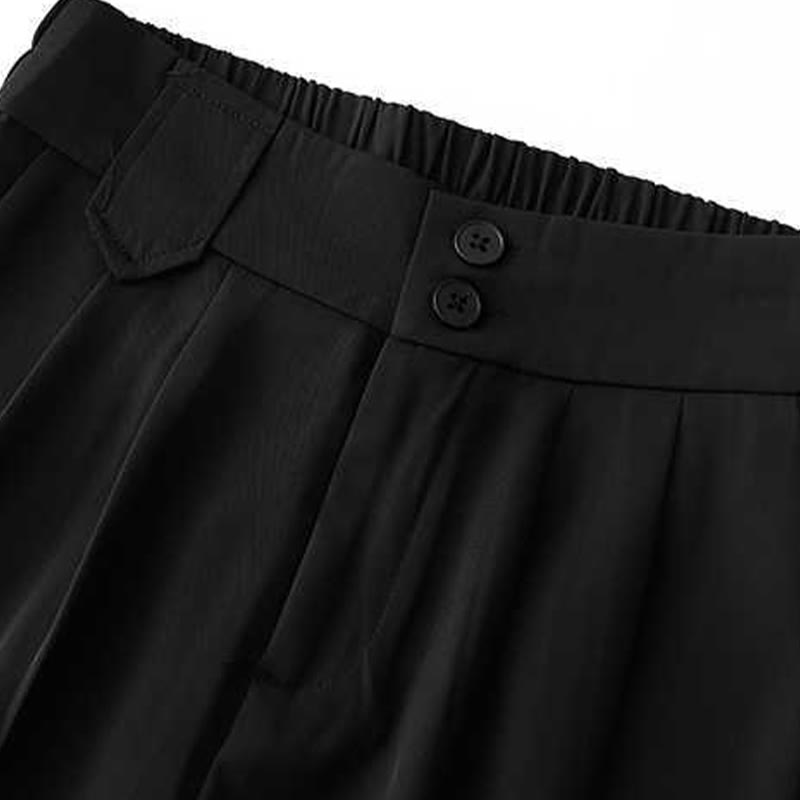 Short d'été décontracté en coton et lin avec poches pour femme, style Buddha Stones, avec fermeture éclair et boutons - image 12