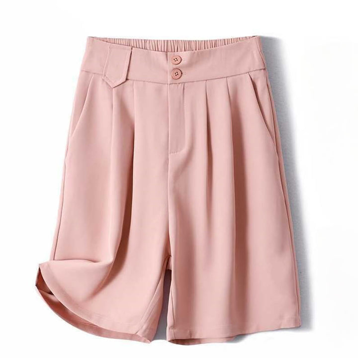 Short d'été décontracté en coton et lin avec poches pour femme, style Buddha Stones, avec fermeture éclair et boutons