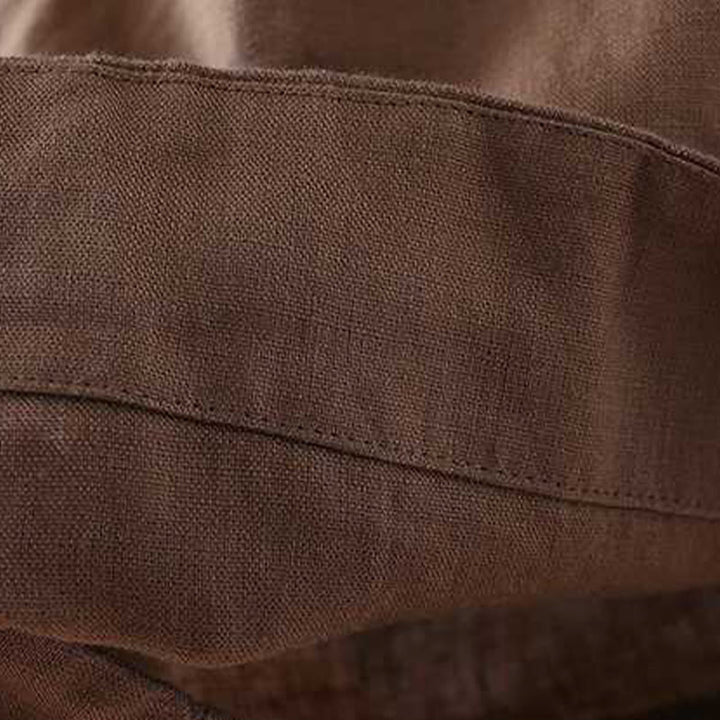 Short d'été décontracté en fibre acrylique avec poches et boutons en forme de grenouille, couleur unie, style décontracté, Buddha Stones - image 16