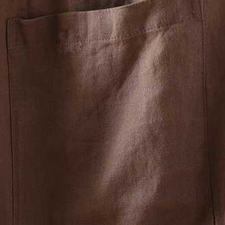 Short d'été décontracté en fibre acrylique avec poches et boutons en forme de grenouille, couleur unie, style décontracté, Buddha Stones - image 15