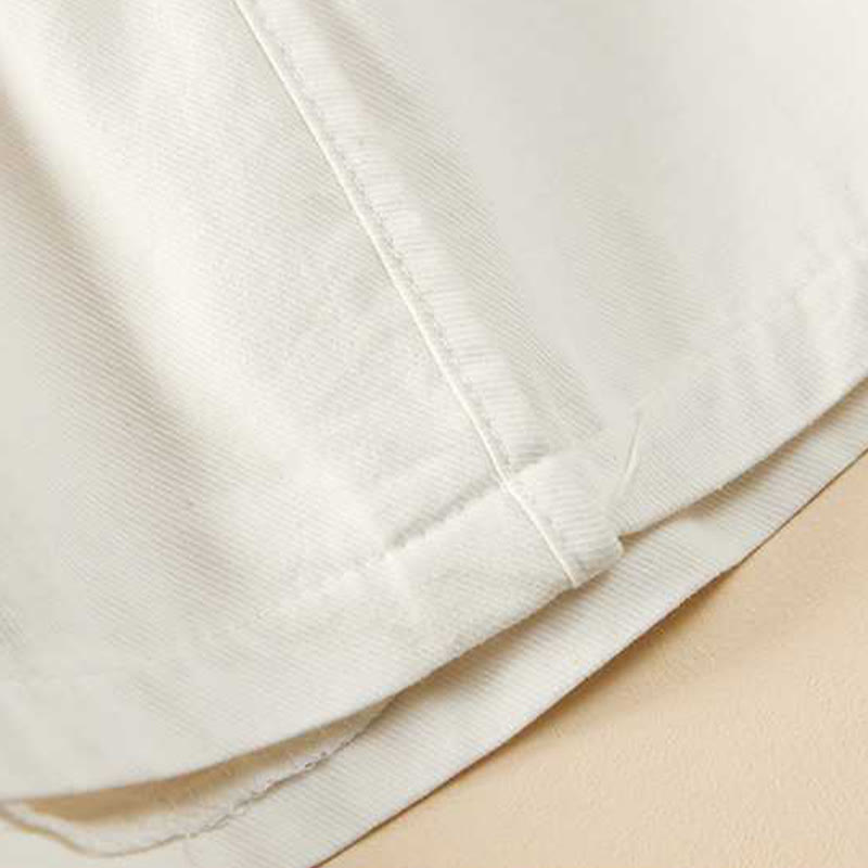 Short d'été décontracté en coton uni avec poches pour femme Motif Buddha Stones