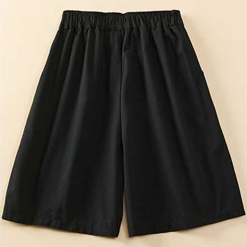 Short d'été décontracté en coton uni avec poches pour femme Motif Buddha Stones