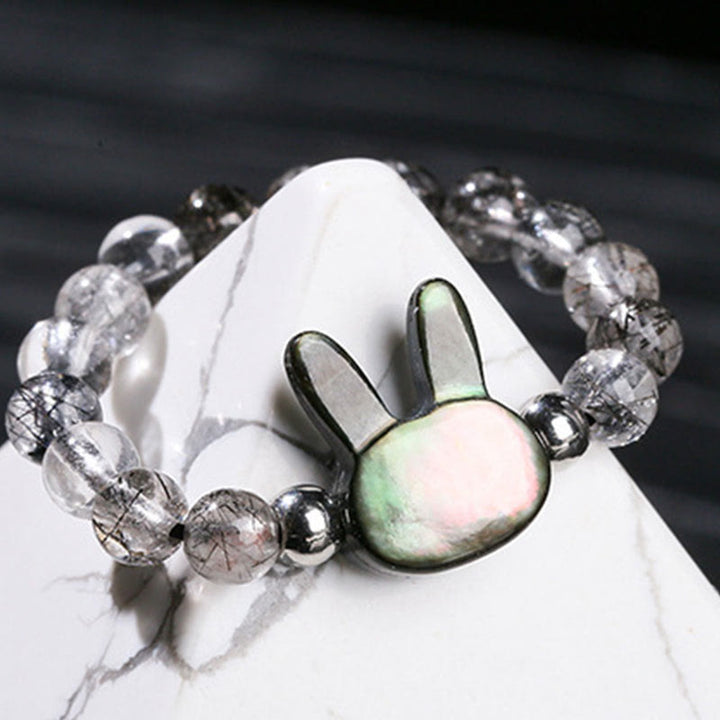 Buddha Stones Chat en Pierre Tridacna Quartz Rutile Noir 3 mm Buddha Stones - image 4