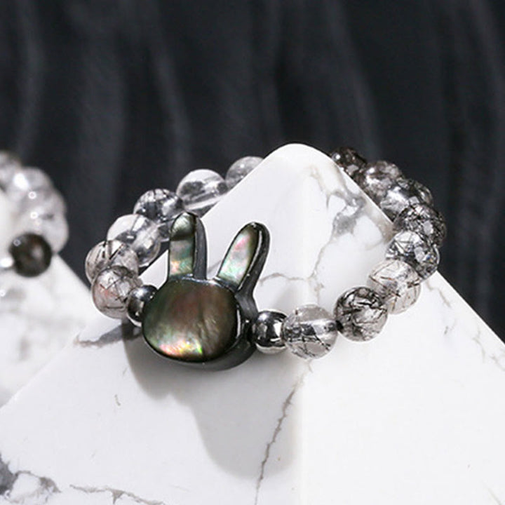 Buddha Stones Chat en Pierre Tridacna Quartz Rutile Noir 3 mm Buddha Stones - image 5