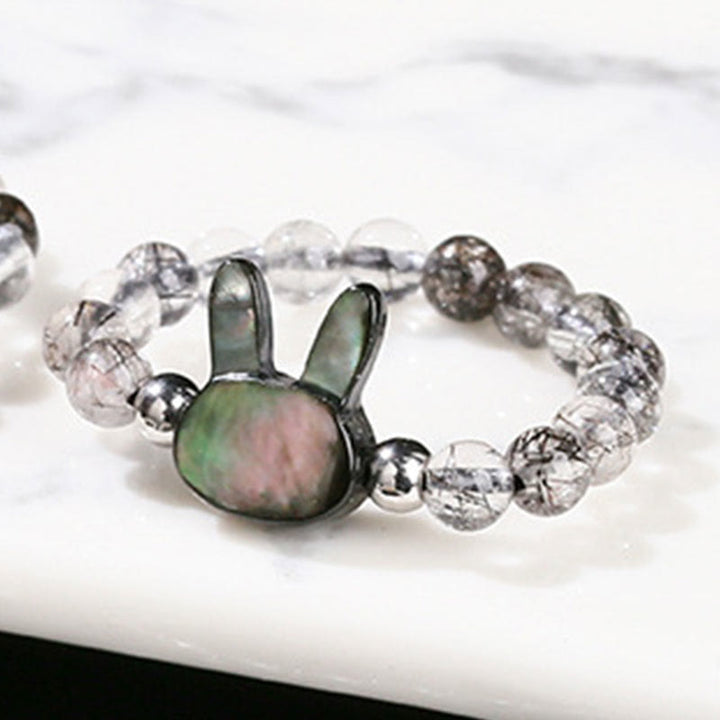 Buddha Stones Chat en Pierre Tridacna Quartz Rutile Noir 3 mm Buddha Stones - image 6