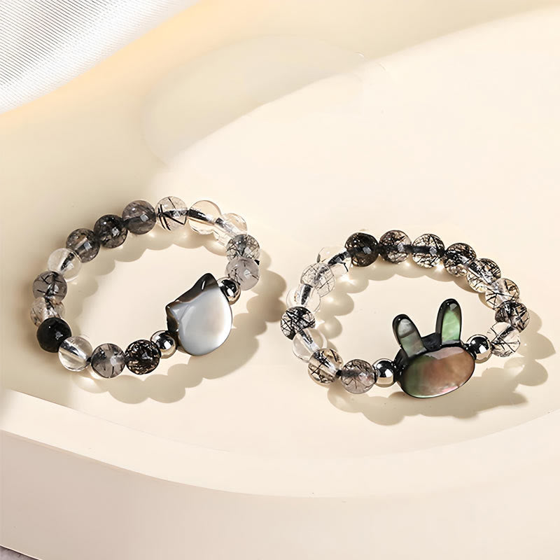 Buddha Stones Chat en Pierre Tridacna Quartz Rutile Noir 3 mm Buddha Stones - image 14