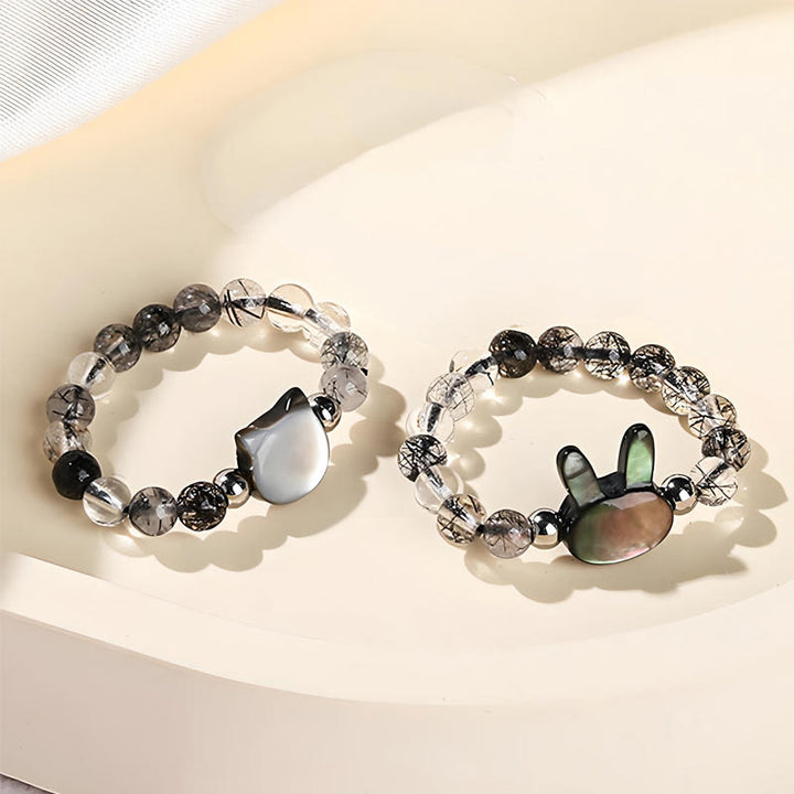 Buddha Stones Chat en Pierre Tridacna Quartz Rutile Noir 3 mm Buddha Stones - image 14