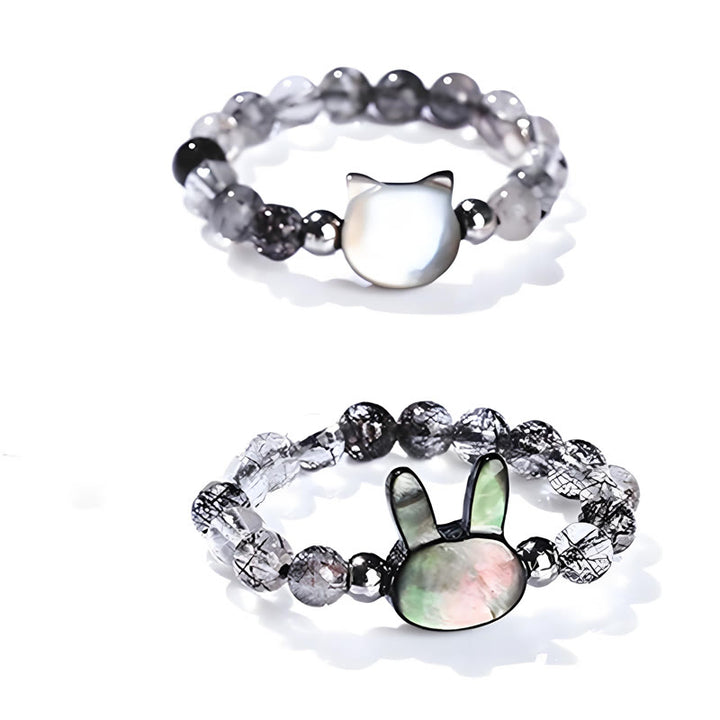 Buddha Stones Chat en Pierre Tridacna Quartz Rutile Noir 3 mm Buddha Stones - image 15
