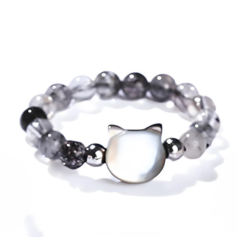 Buddha Stones Chat en Pierre Tridacna Quartz Rutile Noir 3 mm Buddha Stones - image 13