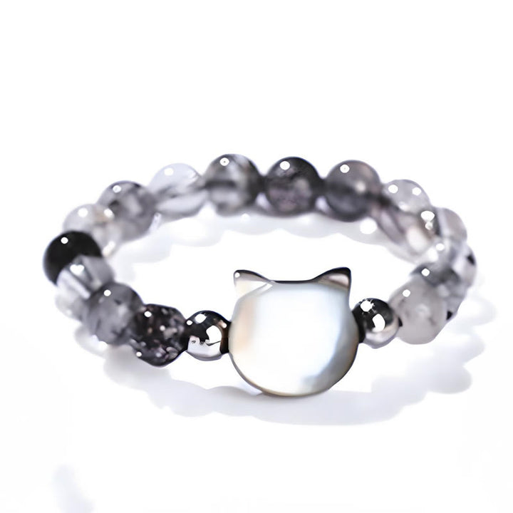 Buddha Stones Chat en Pierre Tridacna Quartz Rutile Noir 3 mm Buddha Stones - image 13