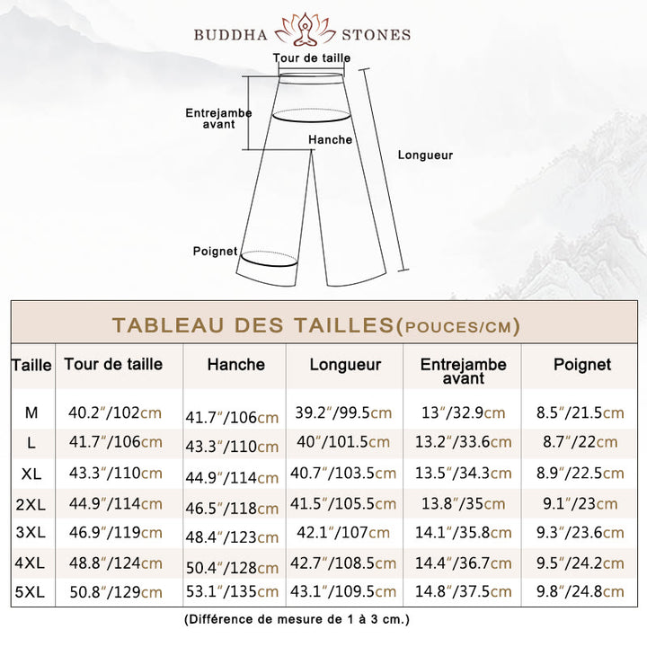 Ensemble 2 pièces de costume Tang traditionnel avec boutons de Buddha Stones et chemise à manches longues et pantalon pour homme - image 4