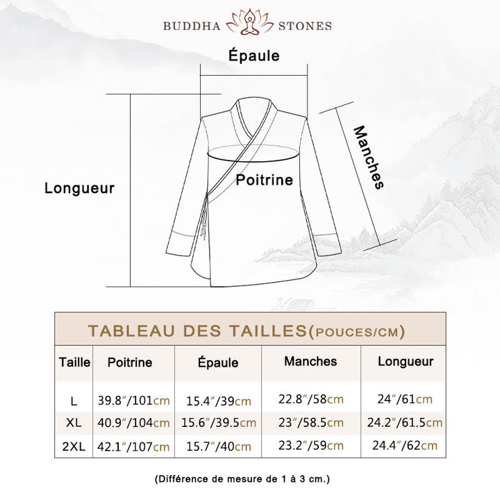 Chemise à lacets à manches longues pour femme Buddha Stones et couleur unie - image 3