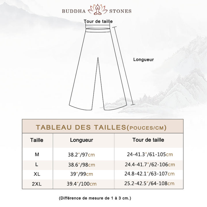 Robe mi-longue cheongsam en mousseline de soie brodée de Buddha Stones Pantalon à jambe large Vêtements de pratique de méditation zen - image 4