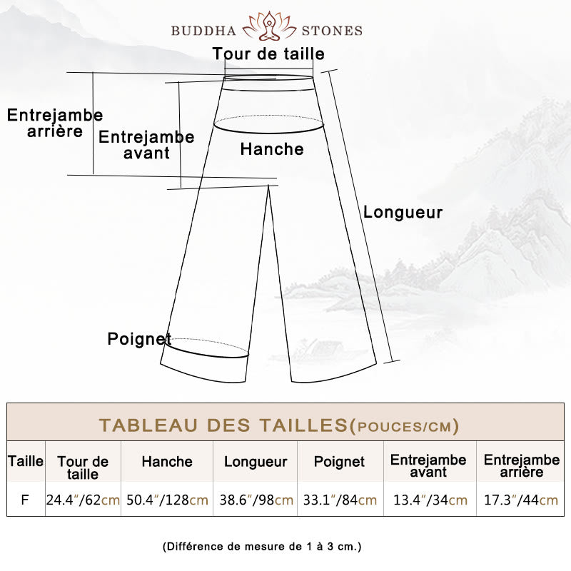 Robe midi sans manches à boutons-grenouillères Buddha Stones Pantalon large en lin ramie avec poches - image 42