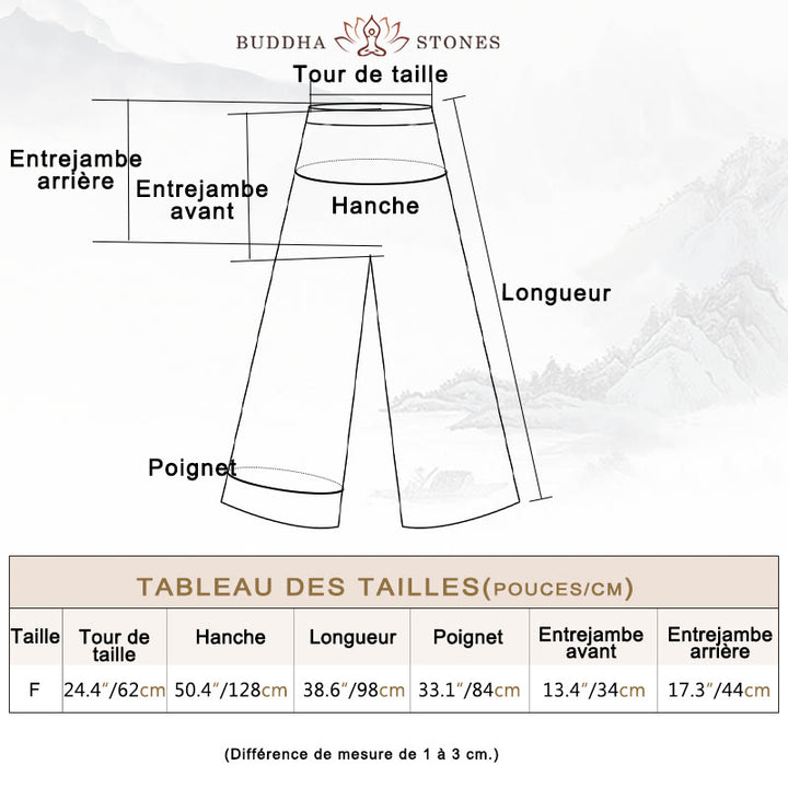 Robe midi sans manches à boutons-grenouillères Buddha Stones Pantalon large en lin ramie avec poches - image 42