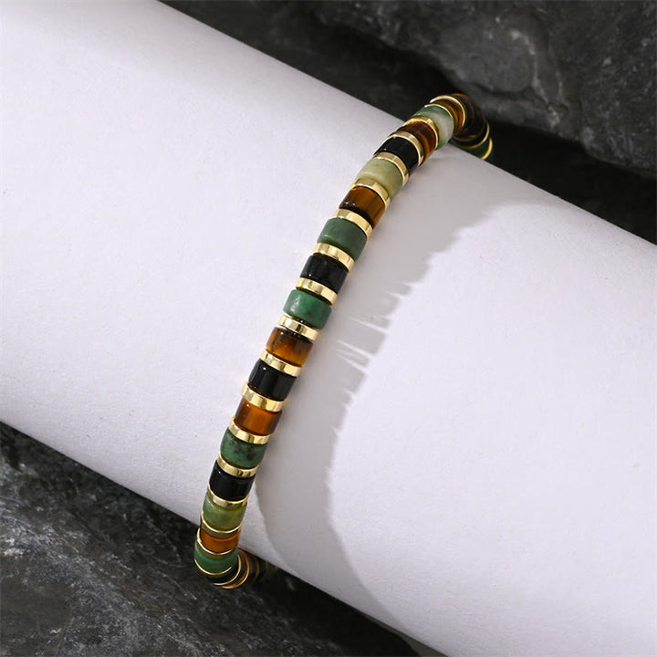 Bracelet de soutien en Buddha Stones naturelles d'hématite et d'œil de tigre