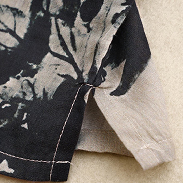 Chemise décontractée ample à manches longues en coton et lin pour femme, imprimé grenouille, motif Buddha Stones