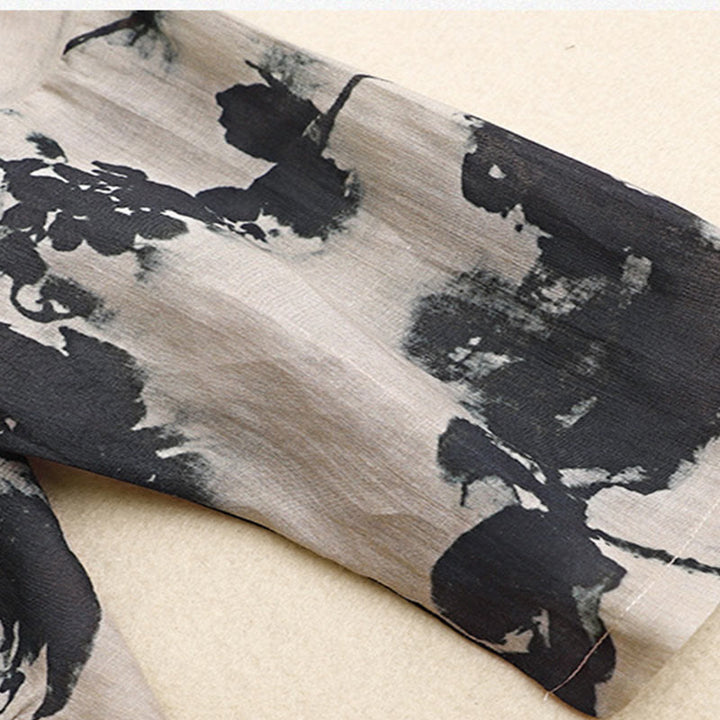 Chemise décontractée ample à manches longues en coton et lin pour femme, imprimé grenouille, motif Buddha Stones