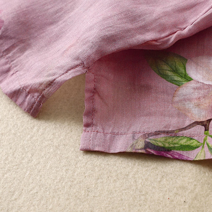 Chemise décontractée ample à manches longues en coton et lin pour femme, imprimé grenouille, motif Buddha Stones