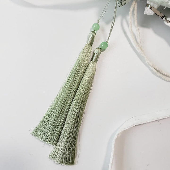 Sac fourre-tout en toile avec Buddha Stones , fleurs blanches et feuilles vertes, sac à bandoulière, sac à main