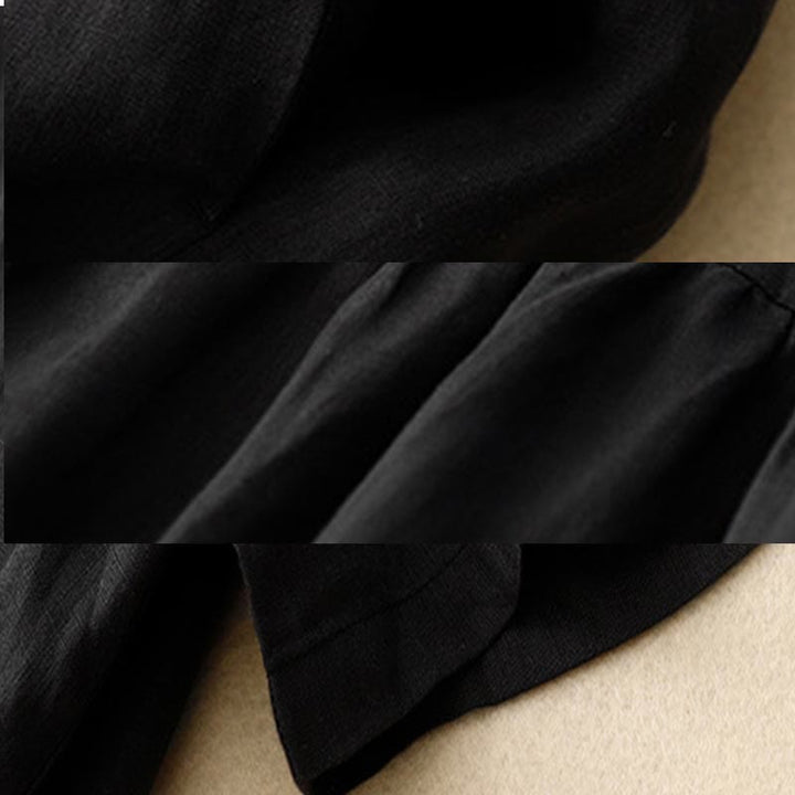Robe mi - longue décontractée à manches courtes et bretelles à nœud papillon pour femme avec poches - image 11
